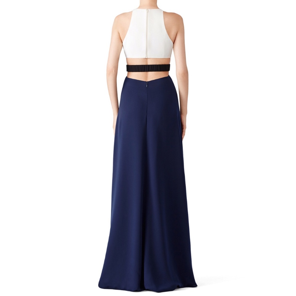 Halston Heritage Navy Colorblock Gown